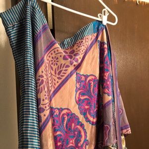 Sari Silk Wrap Mini Skirt